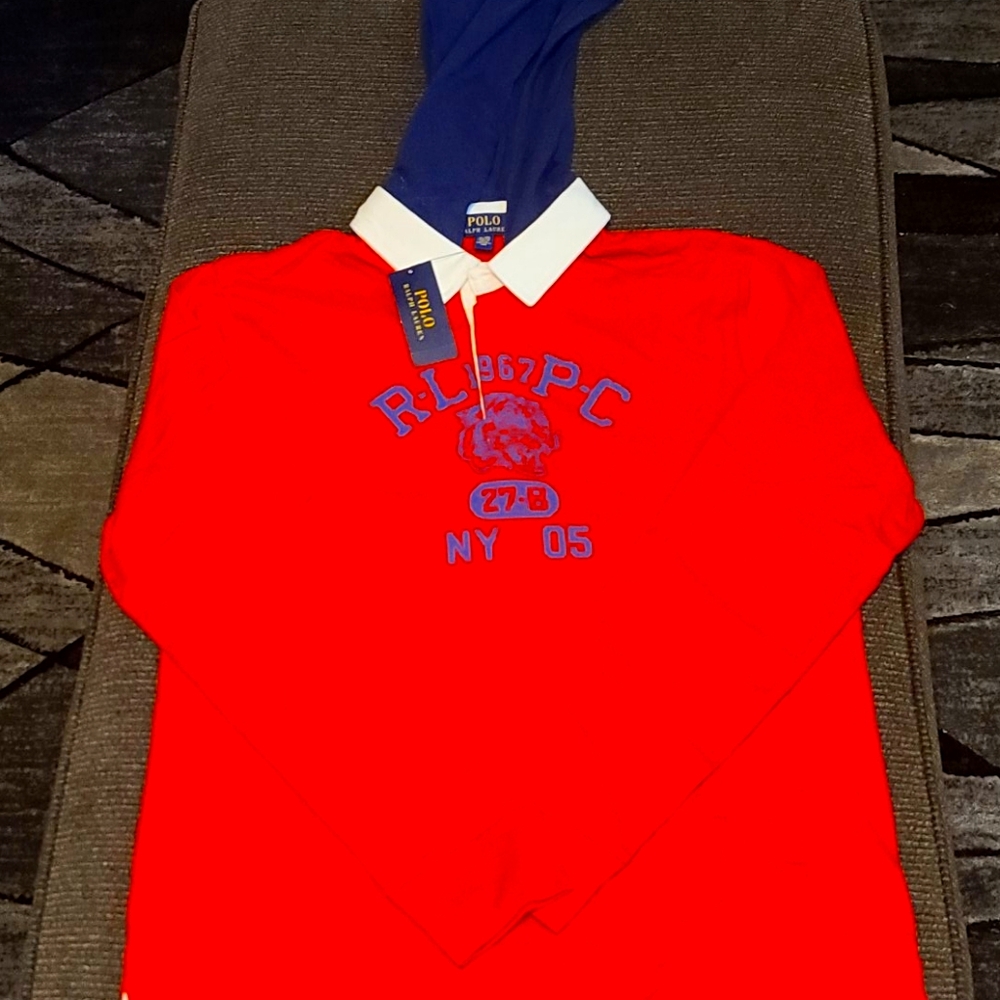 hooded long sleeve polo ralph lauren shirt